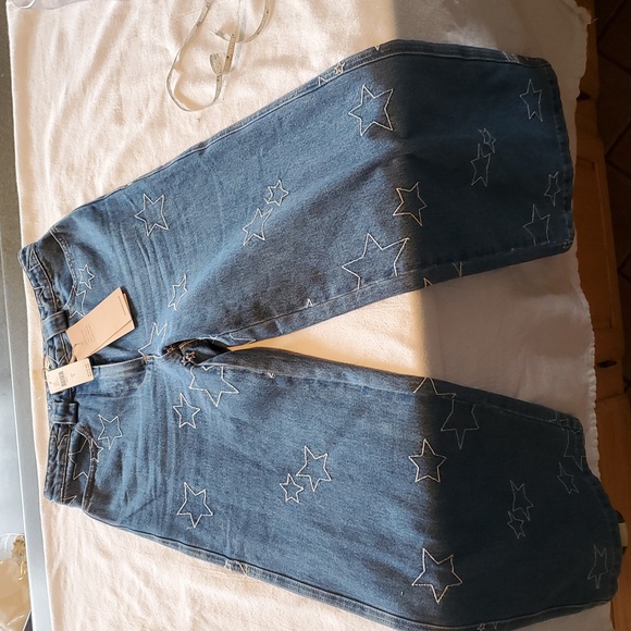 Stella Nova Cate Denim Stars Embroidered Sz. S Jeans NWT - Picture 8 of 12